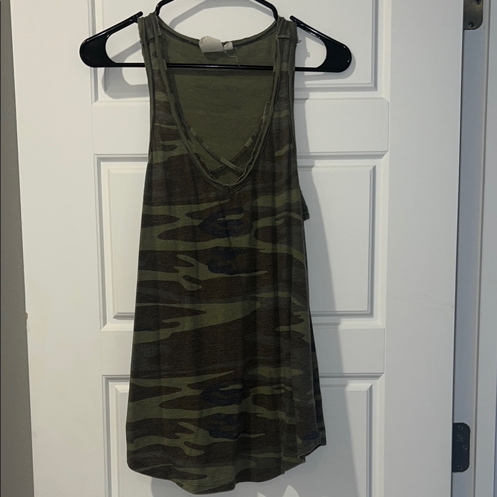 White Crow Green Sleeveless Tank Top